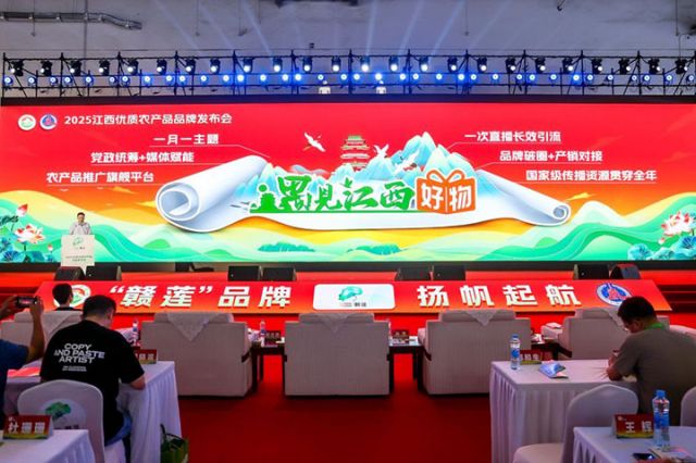 图6  新华社江西分社分党组成员张敏发布“遇见江西好物”品牌Logo及价值内涵.jpg